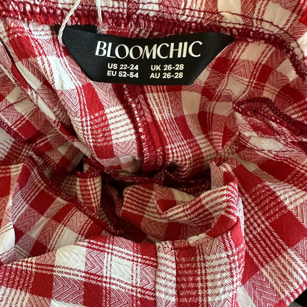 Bloomchic Red Plaid Midi Dress - Picture 4 of 4